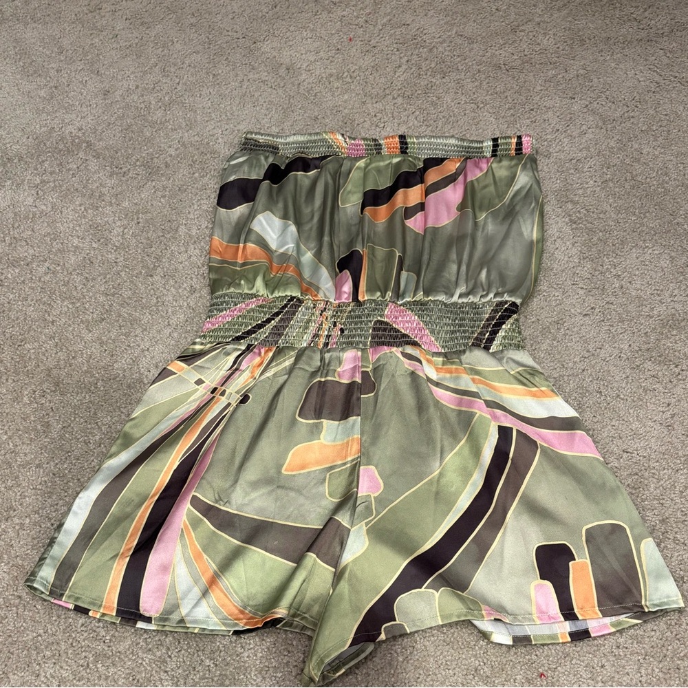 Elan Multicolor Strapless Romper - Picture 7 of 7